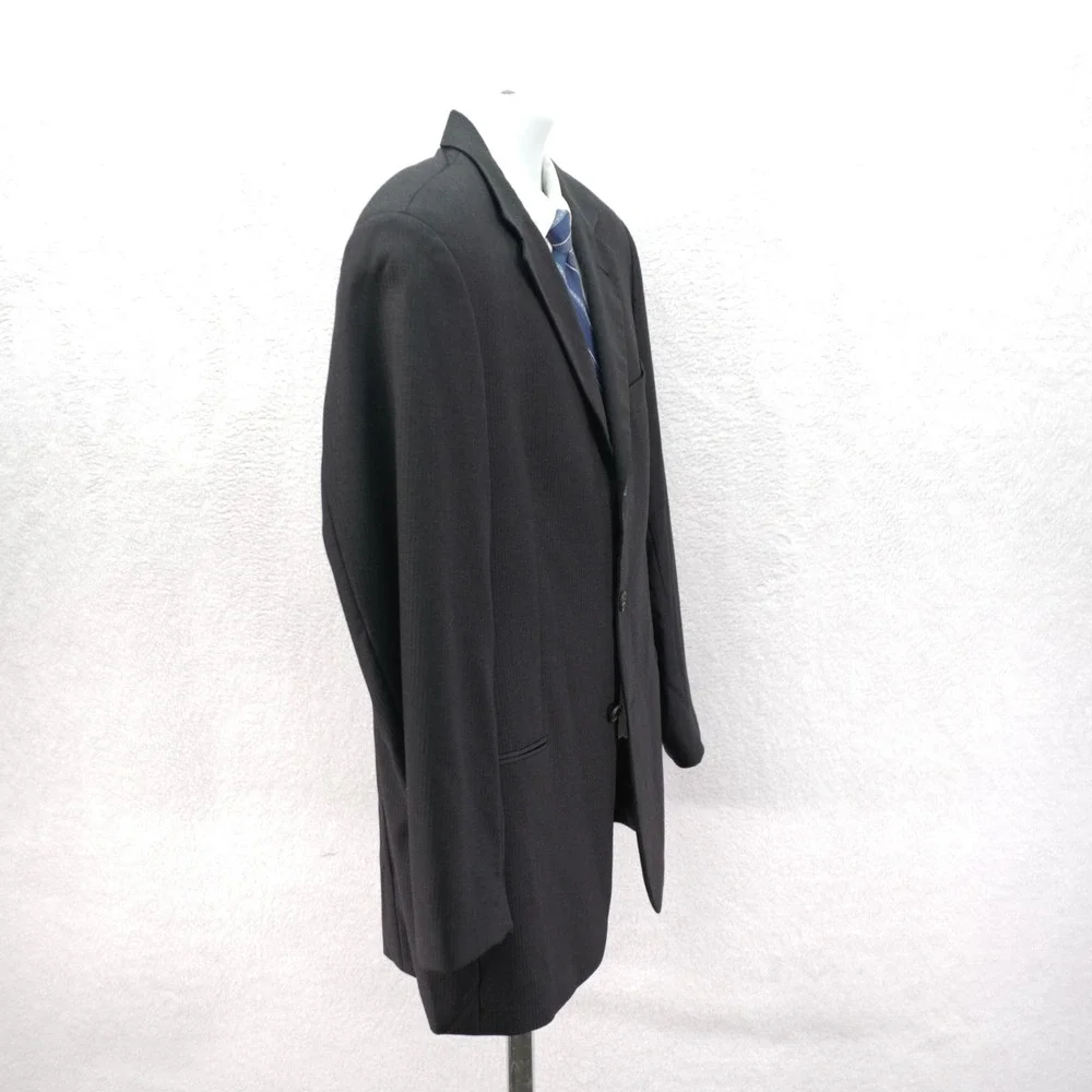 Boss Hugo Boss Super 100s Wool Gray Striped‎ 3 Button Blazer / Suit Jacket 40R